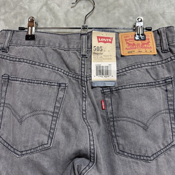 Levi's Other - Levis 505 Jeans Mens 29x29 Gray Regular Fit Straight Leg Old Grey Distressed NEW